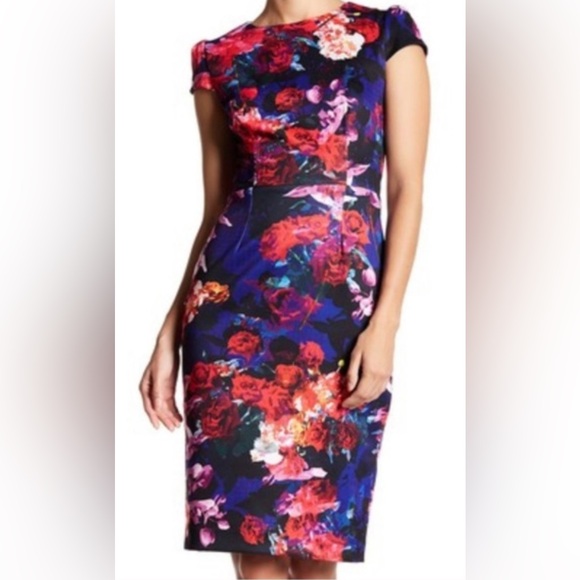 Betsey Johnson Multicolor Floral Midi Dress - Picture 4 of 8